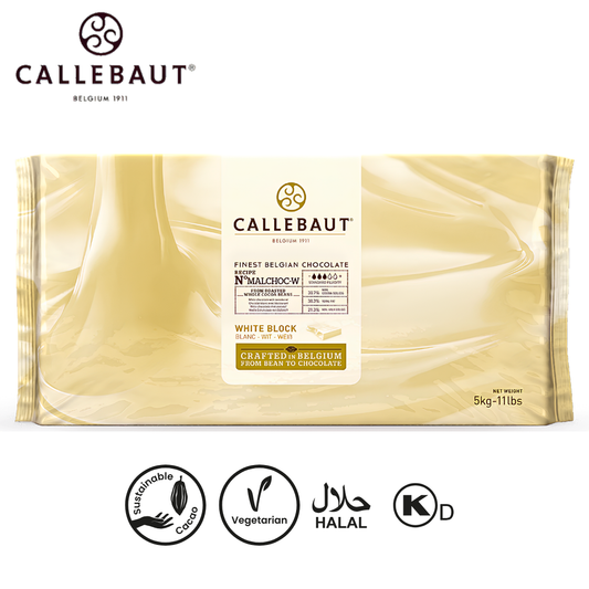 Callebaut White Chocolate with Maltitol MALCHOC-W 5kg Block