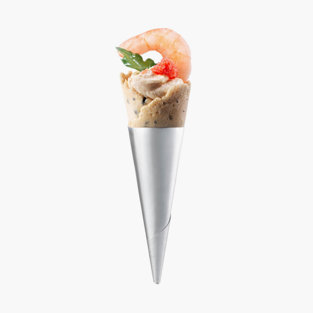 Masdeu Mini Waffle Cone Assortment Coating Non-Moisture with salmon cream and prawn
