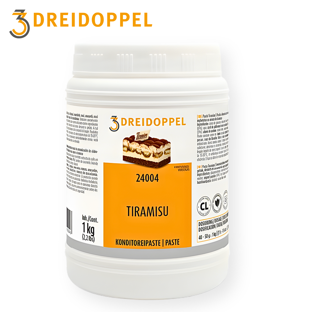 DREIDOPPEL Tiramisu Paste 1 kg jar Art. No. 24004 clean label gluten-free pastry paste