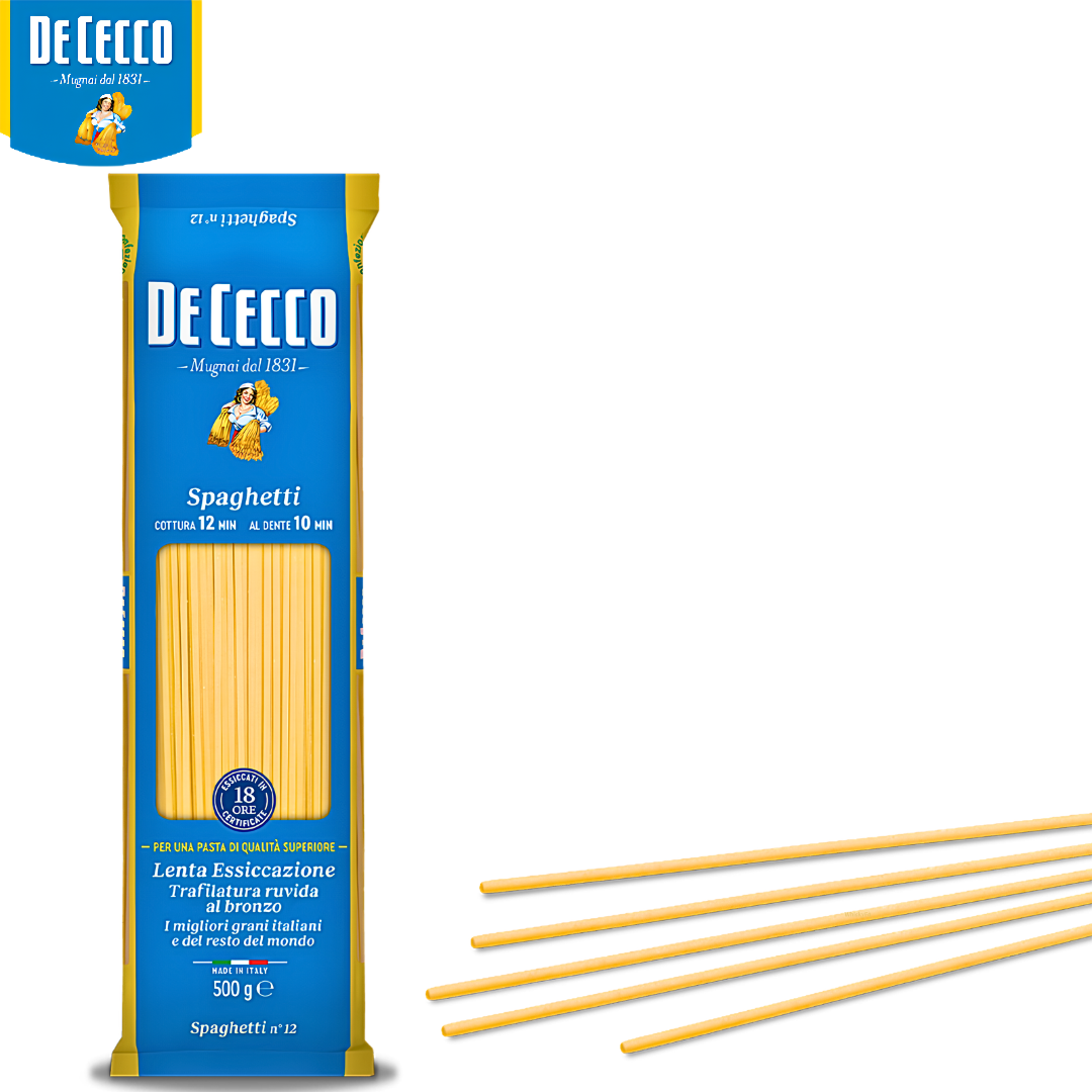 De Cecco Spaghetti n° 12 Italian durum wheat semolina pasta packaging