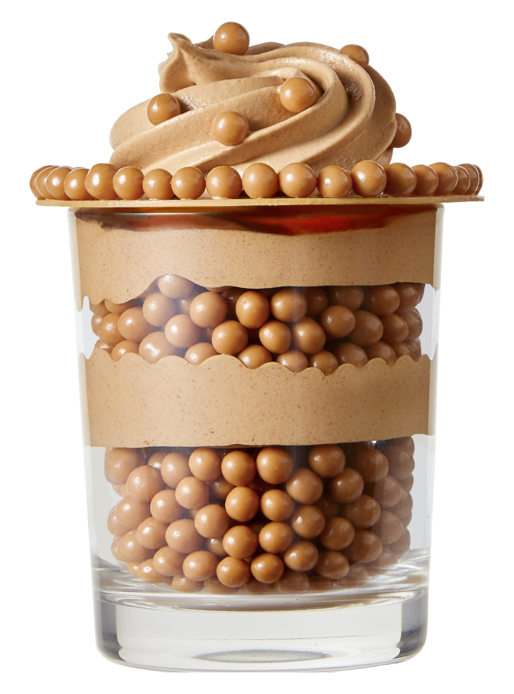 Dessert with Callebaut Caramel Chocolate Crispearls