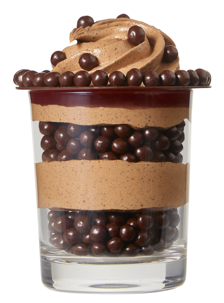 Dessert with Callebaut Dark Chocolate Crispearls