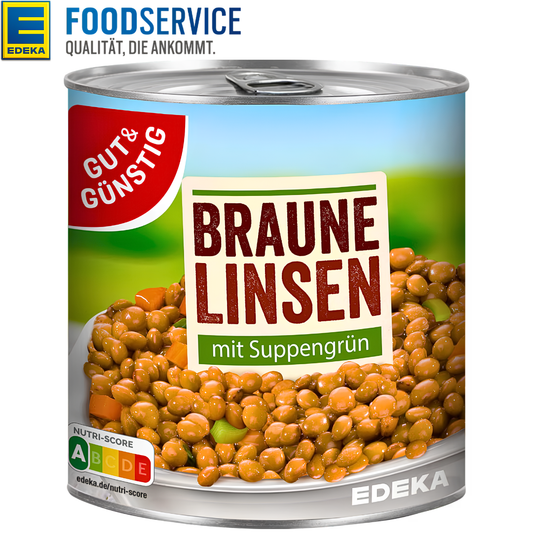 GUT & GÜNSTIG Brown Lentils with Soup Vegetables 800g