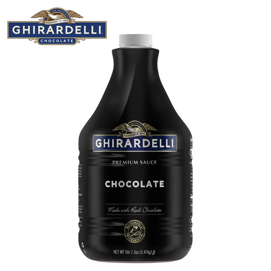 Ghirardelli Black Label Premium Chocolate Sauce Pump Bottle Case (6 ct / 87.3oz each)