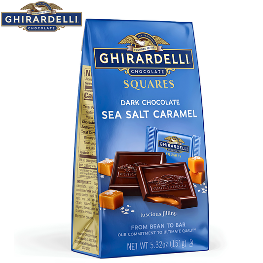 Ghirardelli Dark Chocolate Sea Salt Caramel SQUARES Medium Bag