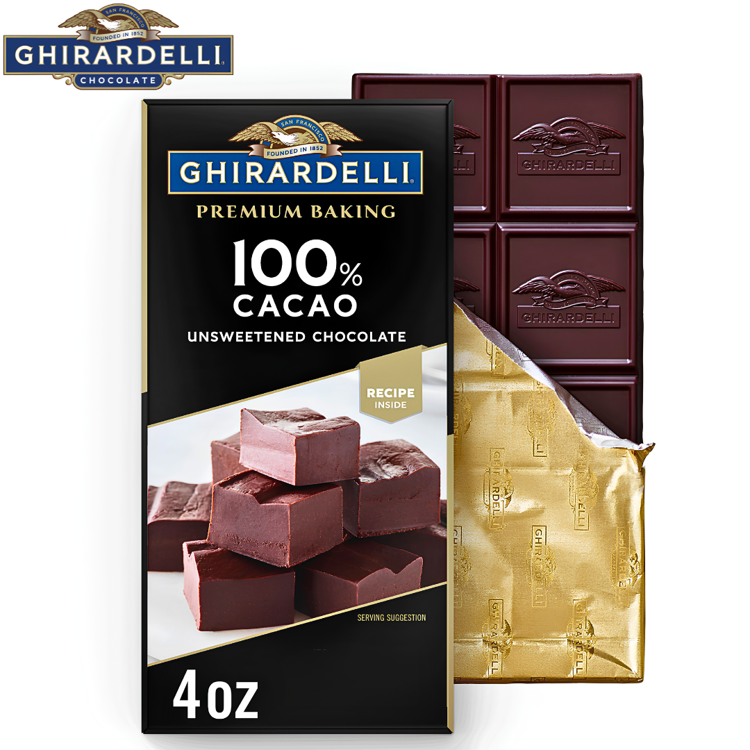 Ghirardelli Premium 100 Percent Cacao Unsweetened Chocolate Baking Bar
