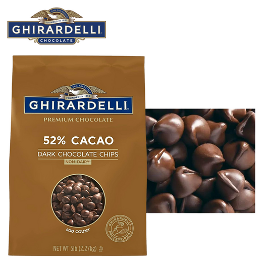 Ghirardelli Premium Chocolate 52% Cacao Non-Dairy Dark Chocolate Chips 500 Count