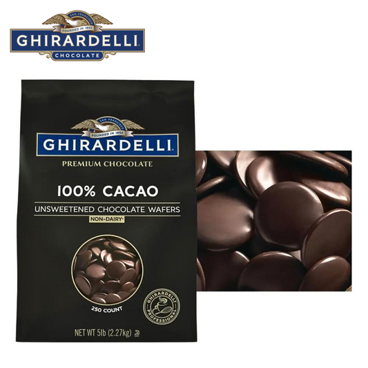 Ghirardelli Premium Non-Dairy 100% Cacao Unsweetened Chocolate Wafers 250 Count
