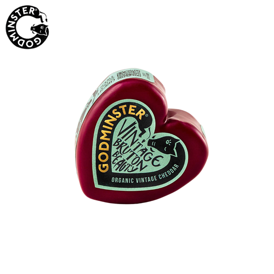 Godminster heart-shaped vintage organic cheddar cheese 200g