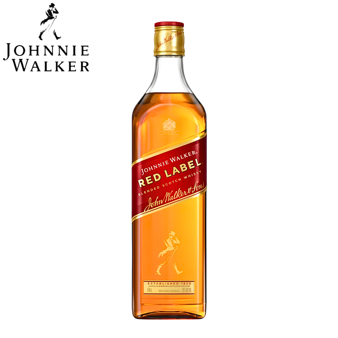 Johnnie Walker Red Label Scotch Whisky bottle with iconic red diagonal label 70cl