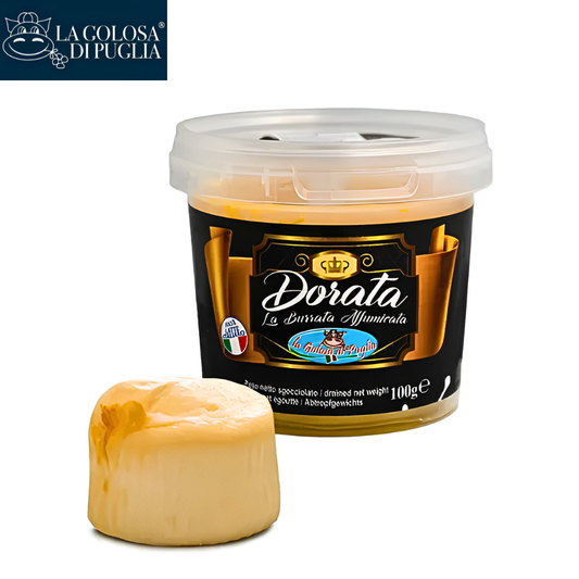 La Golosa di Puglia Dorata Burrata Affumicata Golden Smoked Burrata 100g
