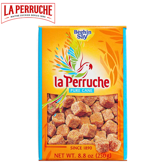 La Perruche Rough Cut Brown Sugar Cubes 100% Pure Cane Sugar France 250g
