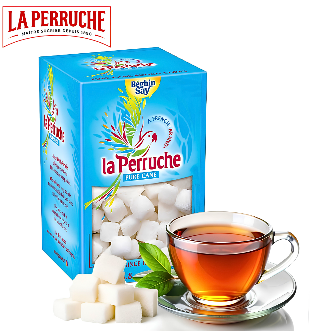La Perruche Rough Cut White Sugar Cubes 100% Pure Cane Sugar France 250g used in tea