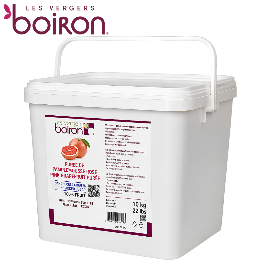 Les vergers Boiron Frozen Pink Grapefruit Purée Without Added Sugar 10kg