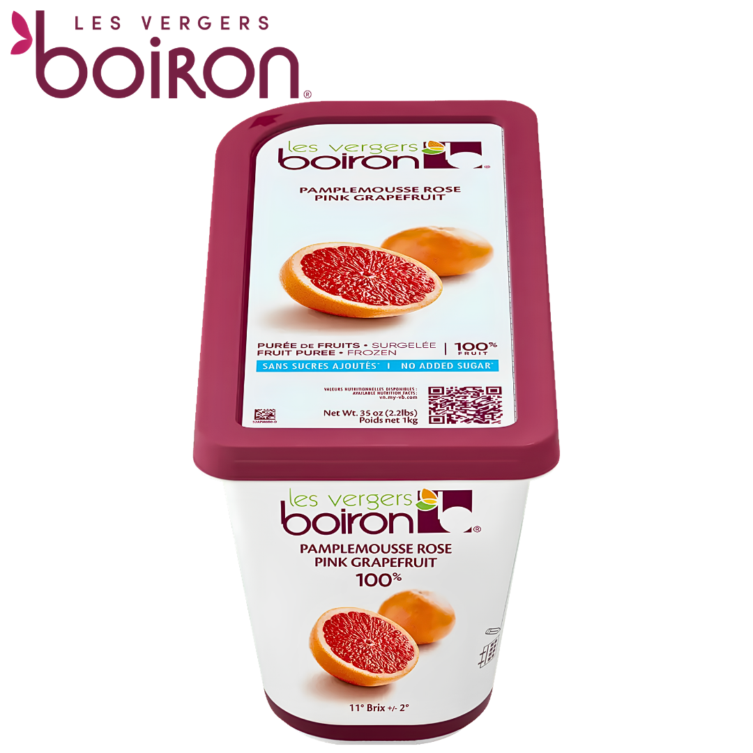 Les vergers Boiron Frozen Pink Grapefruit Purée Without Added Sugar 1kg