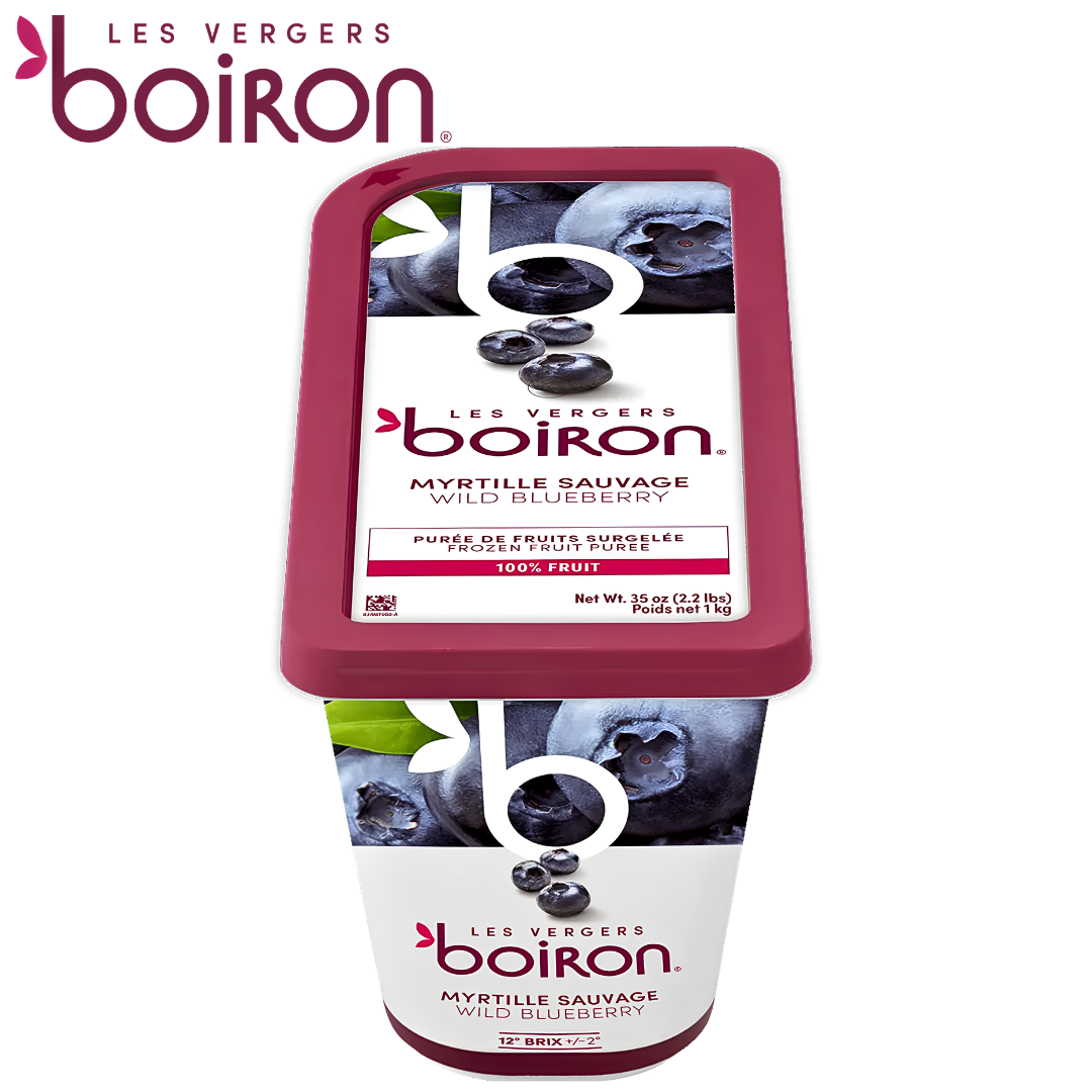 Les vergers Boiron Frozen Wild Blueberry Purée Without Added Sugar 1kg