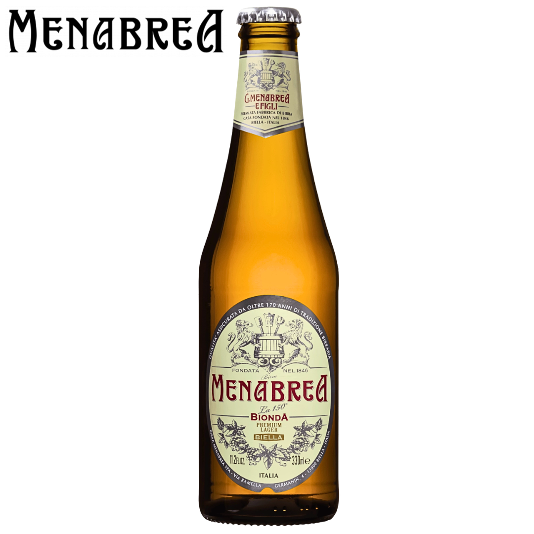 Menabrea Bionda premium lager Italy straw color beer