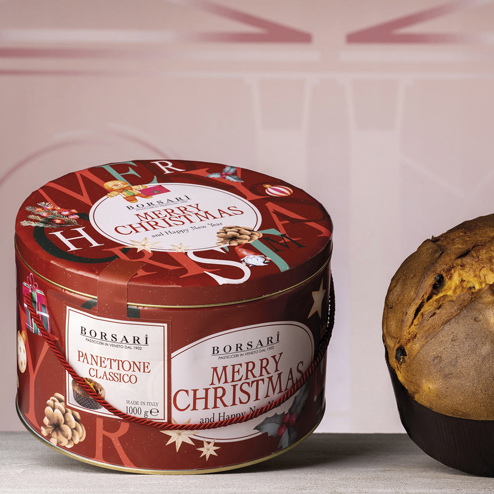 Borsari Le Latte Panettone Classico in Latta Rossa "Merry Christmas" 1kg