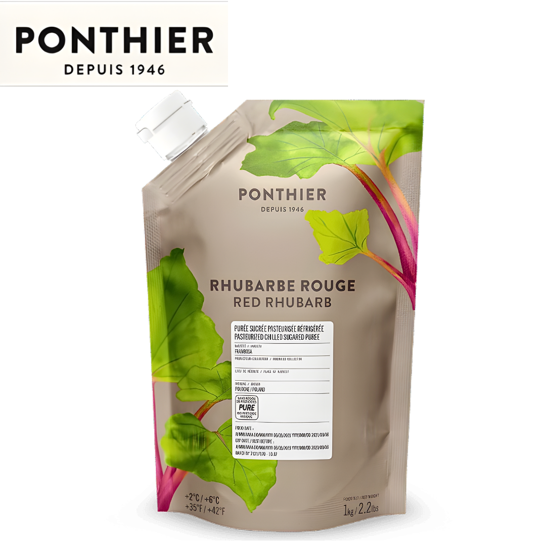 Ponthier red rhubarb chilled puree Frambosa 1kg Poland