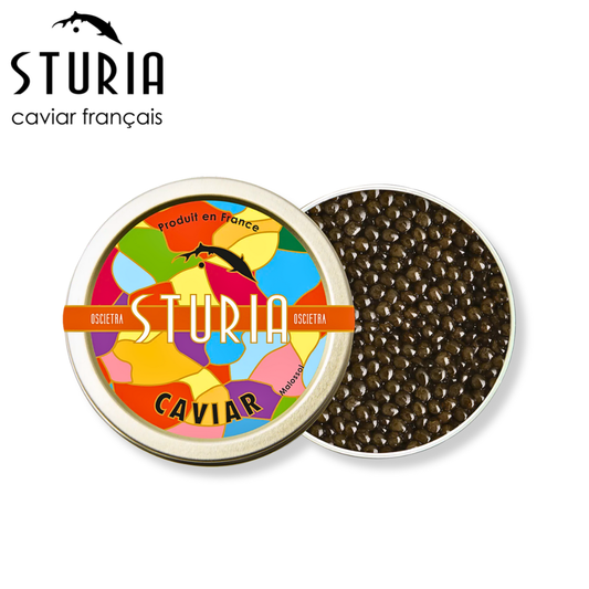 STURIA Oscietra caviar Acipenser gueldenstaedtii French farmed caviar