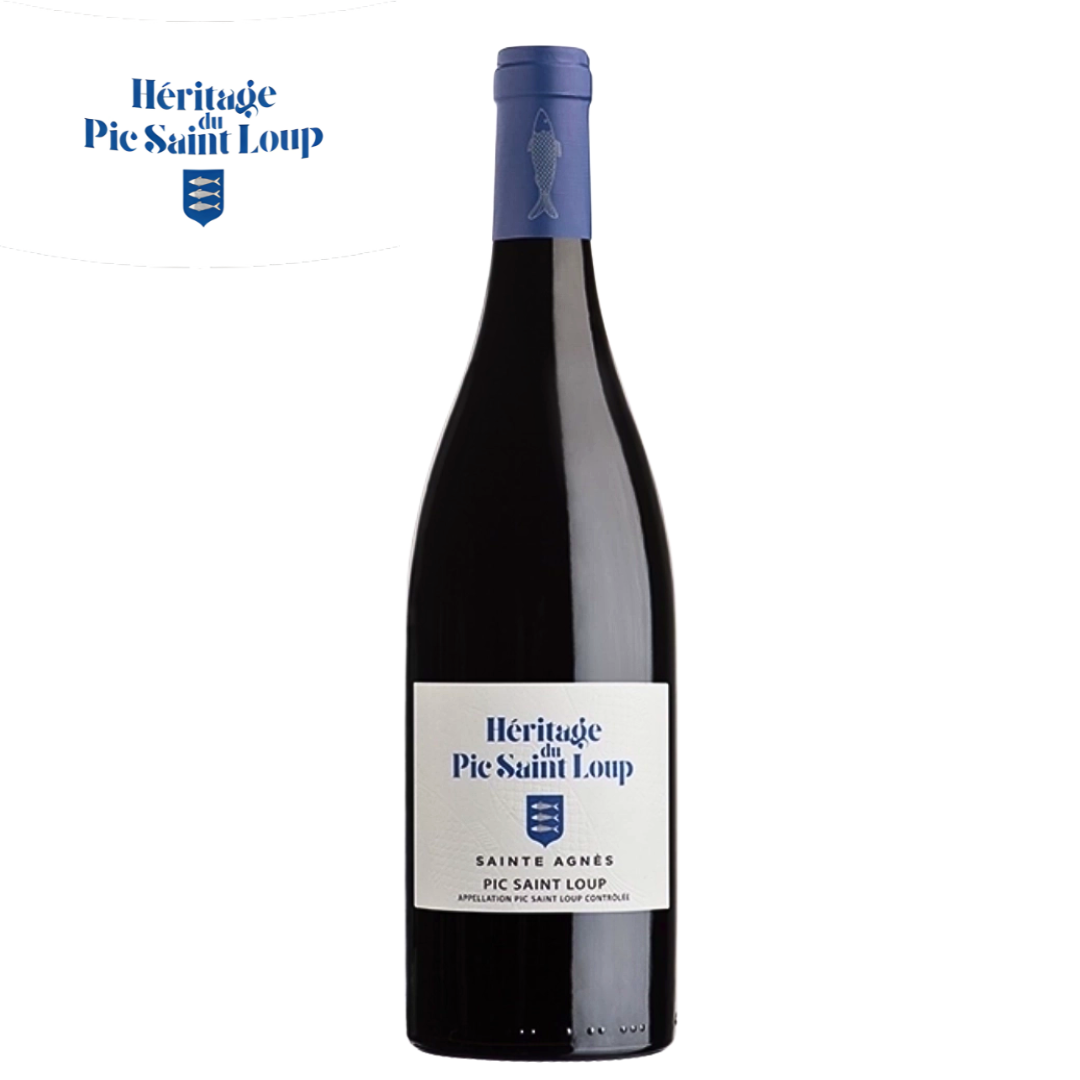 Sainte Agnes Rouge Pic Saint Loup premium Languedoc red wine bottle