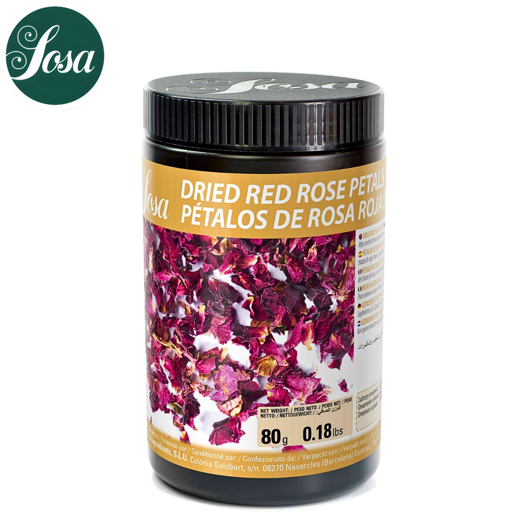 Sosa Ingredients dried red rose petals edible flowers for pastry cocktails and gastronomy