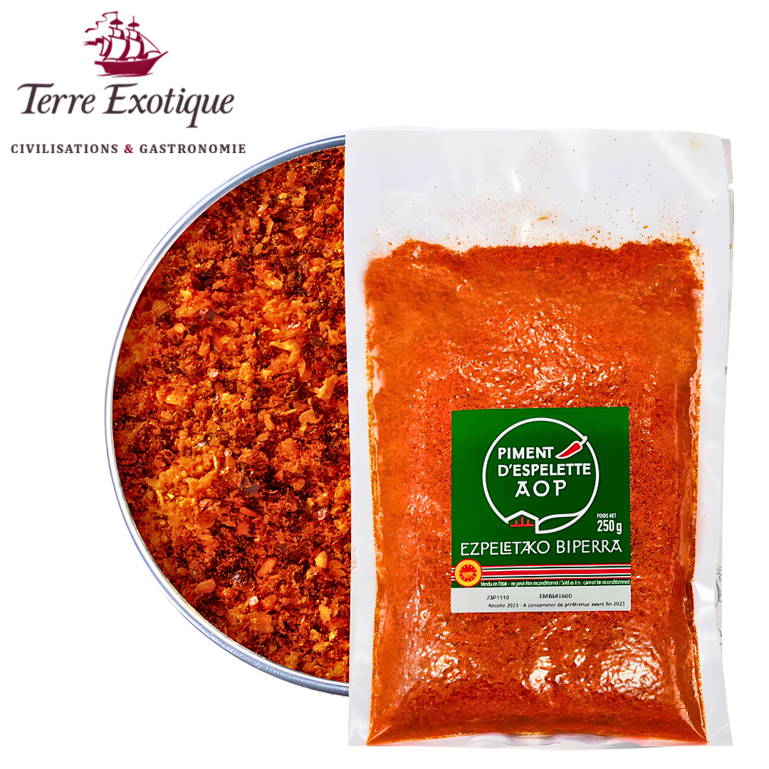 Terre Exotique Piment d'Espelette PDO AOP Basque chili pepper powder from France