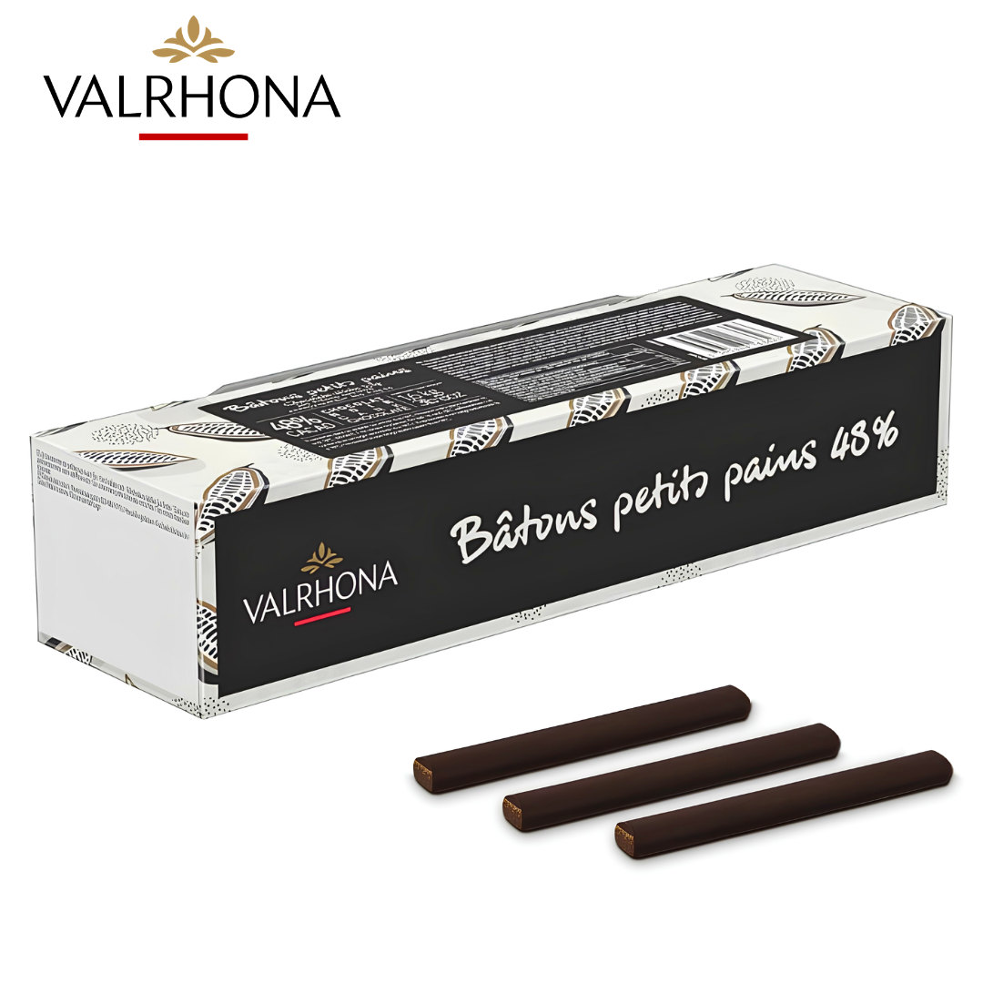 Valrhona 48% dark chocolate batons for pain au chocolat and professional viennoiserie