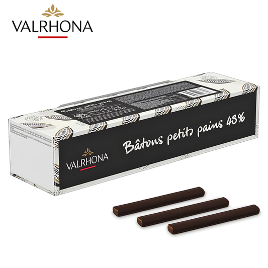 Valrhona 48% dark chocolate batons for pain au chocolat and professional viennoiserie