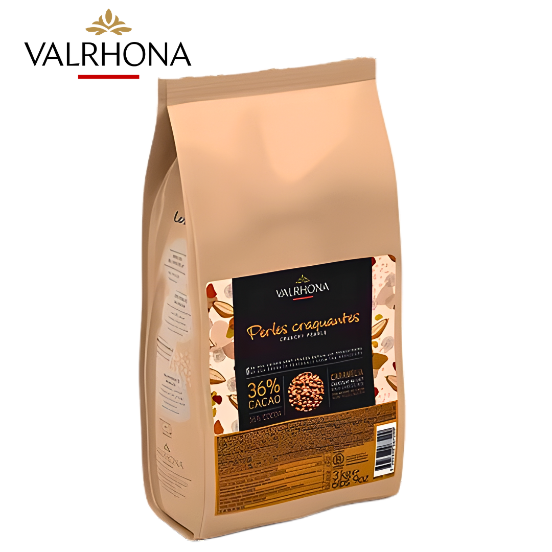 Valrhona Caramélia 36% crunchy pearls 3kg bag cereal center coated in Caramélia milk chocolate