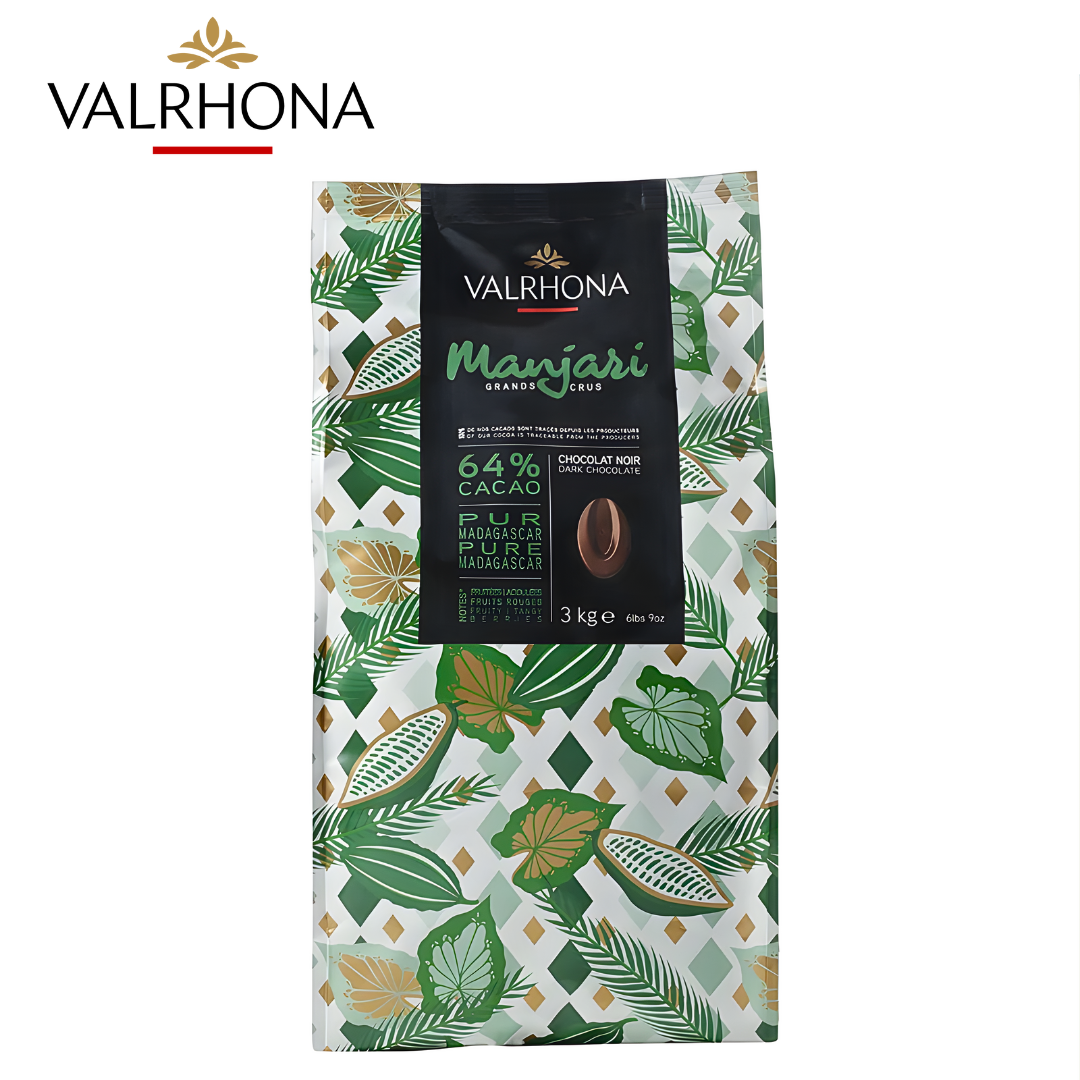 Valrhona Manjari 64% single origin dark chocolate couverture Madagascar 3kg bean bag