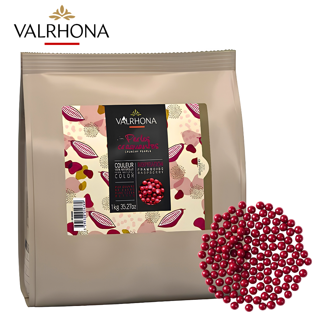 Valrhona Raspberry Inspiration Crunchy Pearls 1kg bag