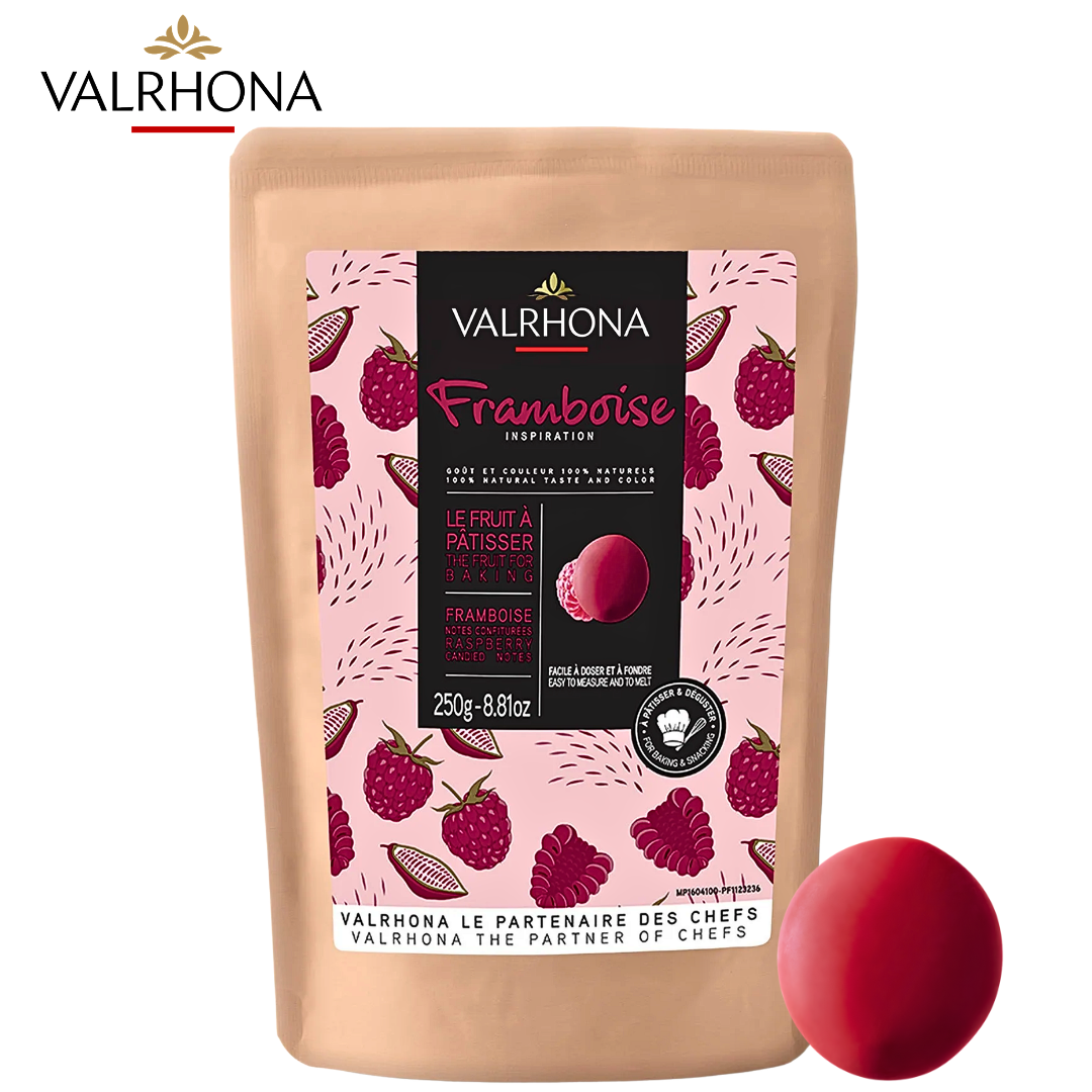 Valrhona Raspberry Inspiration fruit couverture for professional pastry 250g