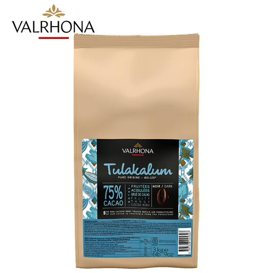 Valrhona Tulakalum 75% single origin Belize dark chocolate couverture 3kg bag
