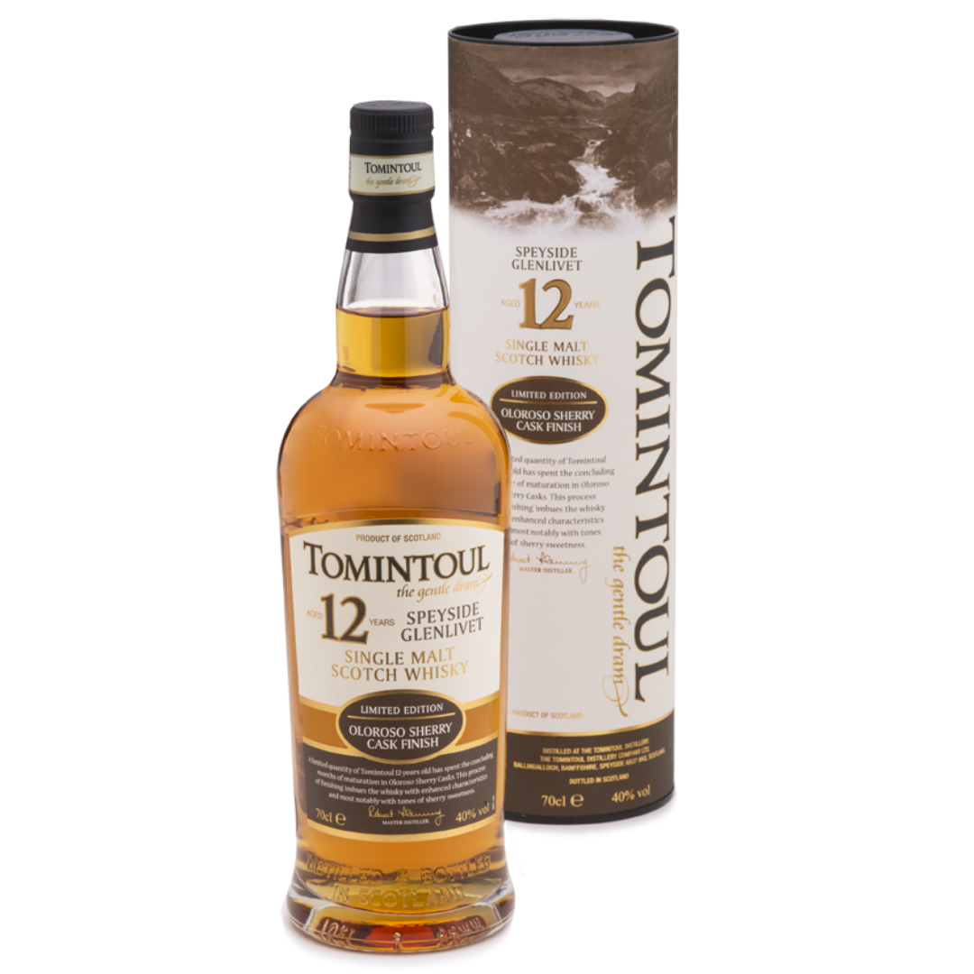 Tomintoul 12YO Oloroso Sherry Cask Finish Speyside Single Malt Scotch Whisky (70cl)