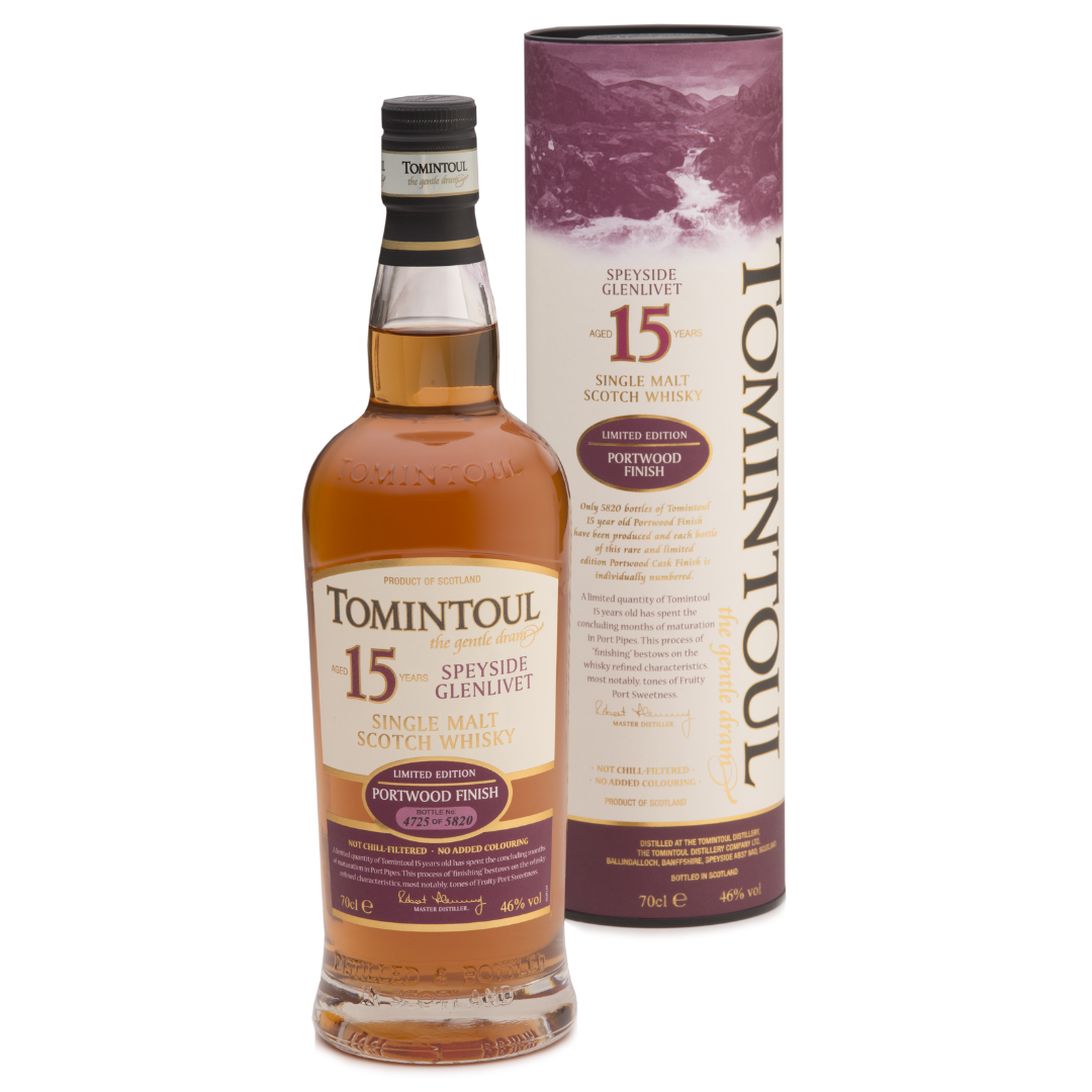 Tomintoul 15YO Portwood Finish Speyside Single Malt Scotch Whisky (70cl)