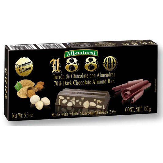 1880 70% Dark Chocolate Almond Turron Gift Box (6 x 150g)