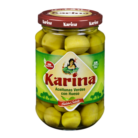 Karina Green Olives with Pit (360g x 12 jars)