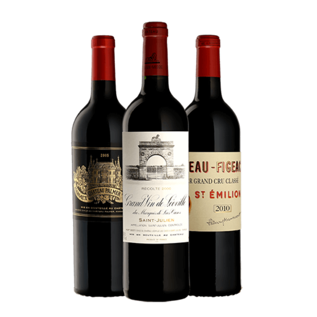 Trilogie d'Exception Figeac - Palmer - Leoville Las Cases Set (3 bottles)